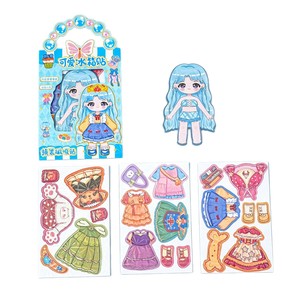 Stiker Laser Princess Dress Up Baru untuk Anak Perempuan, Stiker Magnetik DIY, Stiker Magnetik Kulkas, Mainan - Product Image 1