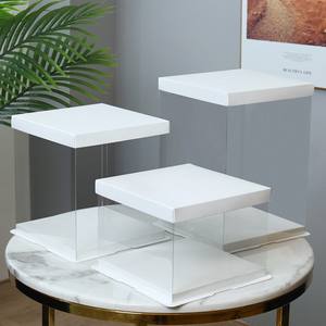 Boîte à gâteau carrée transparente, de grande taille, <span class=keywords><strong>bordure</strong></span> en plastique, Base forte, grand, 28x15 pouces - Product Image 1