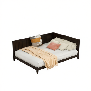 Cama de Plataforma de Madera Tamaño Completo Color Espresso, Diseño Duradero, Muebles para Dormitorio - Product Image 1