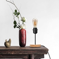 Base de Lámpara de Mesa de Hierro Forjado Estándar Europeo, Estilo Madera, Casquillo E27 de Rosca, Cable de Alimentación 110-240V, Enchufe, Ensamblaje de Lámpara DIY