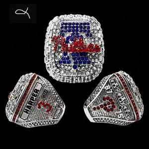 Anillo Conmemorativo del Campeonato del Equipo de Filadelfia <span class=keywords><strong>2022</strong></span>, Anillo de Aleación del Campeonato de la Liga Mayor de Béisbol, Anillo Moderno Chapado en Plata 925 - Product Image 1