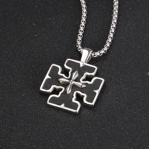 European American Style Titanium Steel <b>Cross</b> Pendant Men's Necklace Stainless Steel Geometric Design Gift SP404 - Product Image 2