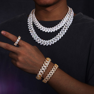Collar Cubano de Plata 925 Chapado en Oro de 18 mm, Estilo Hip Hop de 3 Filas, para Hombre, Personalidad Única - Product Image 2
