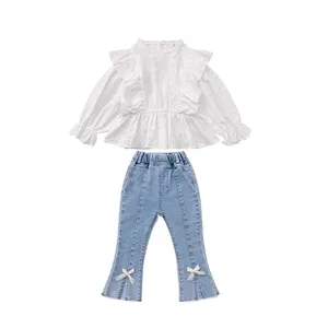 Одежда с длинным рукавом для маленьких девочек, комплекты из 2 предметов, лето 2021, бутик