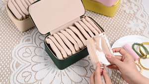 Boîte de rangement pour bijoux en PU de grande capacité avec 12 compartiments séparés et fermeture à glissière pour le rangement du maquillage et des bijoux - Product Image 5