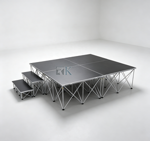 Portable Modular Dragnet <b>Stage</b> <b>Platform</b> Removable Aluminum Folding Rectangle for Outdoor Concerts & Church Displays - Product Image 1