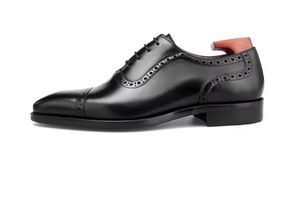 Chaussures Oxford en cuir véritable pour homme, style italien, qualité luxueuse, chaussures habillées formelles, fabrication artisanale, légères, chaussures de mariage d'automne - Product Image 5