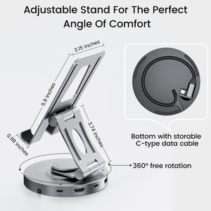 Soporte para tableta de 360 grados y soporte para computadora portátil con USB C Hub PD Estación de acoplamiento de TV 2. 2 4K 60Hz para <span class=keywords><strong>iPad</strong></span> Pro 13 2023 en stock - Product Image 6