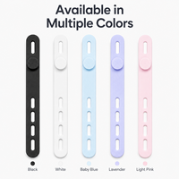 Attaches de câble en silicone réutilisables de haute qualité, sangles organisatrices de cordon réglables avec bouton pour la gestion des câbles de chargeur USB et d'écouteurs