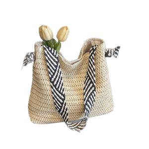 HKZB Nouveau sac de plage tissé polyvalent pour femmes, grande capacité, sac à bandoulière sous le bras - Product Image 1