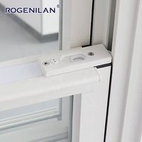 Fenêtres à double battant en verre trempé ventilées avec grilles, en aluminium à double vitrage, fournisseur chinois Rogenilan