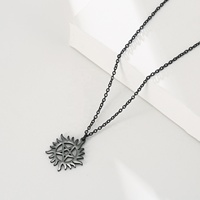 Acier inoxydable brillant soleil pentagramme pendentif collier surnaturel doyen déclaration lien chaîne Couple colliers pour femmes hommes