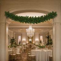 Guirlande de Noël artificielle OEM personnalisée non éclairée 9FT x 14 pouces 300 pointes vertes, décoration de vacances en feuilles persistantes, prix d'usine en gros
