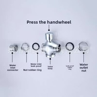 Valve de chasse d'eau WC à pression manuelle, quatre voies, à action retardée, luxe, gamme de pression 015