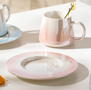 Tasse à café en céramique de luxe européenne 220 ml, mug à cappuccino en céramique, ensemble de tasses personnalisables avec cuillère dorée - Product Image 3