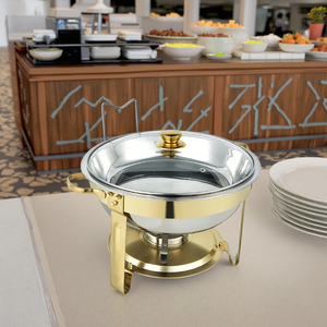 Forniture per Hotel fornello a Buffet, scaldavivande a Buffet, Set per piatti da Buffet con pentola calda rotonda in acciaio inossidabile - Product Image 4