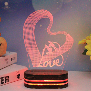 3D LED Home Decorative Lamp Heart Shaped Night Light Party Decoration Lights - Product Image 1