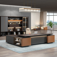 Usine de meubles commerciaux personnalisé haut de gamme Design moderne en forme de L directeur mangeoire PDG patron bureau exécutif ensemble de Table de bureau