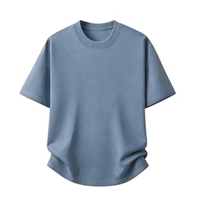 เสื้อยืดคอตตอนสีฟ้าอ่อน 230 กรัม รุ่นใหม่ปี 2026 สำหรับผู้ชาย คอกลม แขนสั้น สีพื้น เรียบง่าย สวมใส่สบาย - Product Image 1