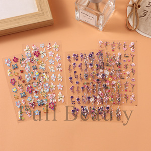 3 Hojas de Adhesivos de <span class=keywords><strong>Uñas</strong></span> 3D con Relieve de Resina de <span class=keywords><strong>Flores</strong></span> <span class=keywords><strong>Hawaianas</strong></span> de Orquídeas y Lirios Coloridos para Mujer, Primavera Verano - Product Image 2