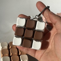 In Stock 9-key Keypad Keychain Cute Cate Shape Keyboard Clicker Keycaps Fidget Press Button Mini Keyboard Keychain