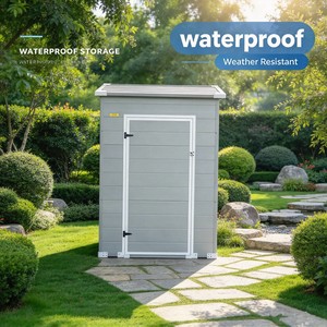 <span class=keywords><strong>Abri</strong></span> en polypropylène 4 pieds x 3 pieds - Facile à assembler, design écologique, imperméable, avec portes verrouillables pour le rangement des outils de <span class=keywords><strong>jardin</strong></span> - Product Image 2