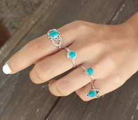 Bagues turquoise desgin mode personnalisées 925 bagues femmes