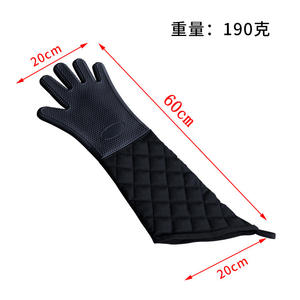 Gants de cuisine en silicone nid d'abeille résistants à la chaleur, extra longs, 60 cm, pour barbecue et four - Product Image 4