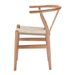 Fabrika toptan ahşap Hans Wegner istiflenebilir Wishbone sandalye olay düğün için katı ahşap yemek sandalyesi