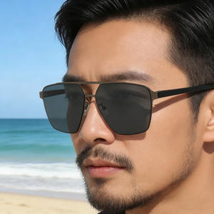 แว่นกันแดดผู้ชายแฟชั่นใหม่สีดำไนลอนโพลาไรซ์ UV400 ประเภท 3 บังแดดพลาสติกกรอบโลหะ KS-3981 - Product Image 5