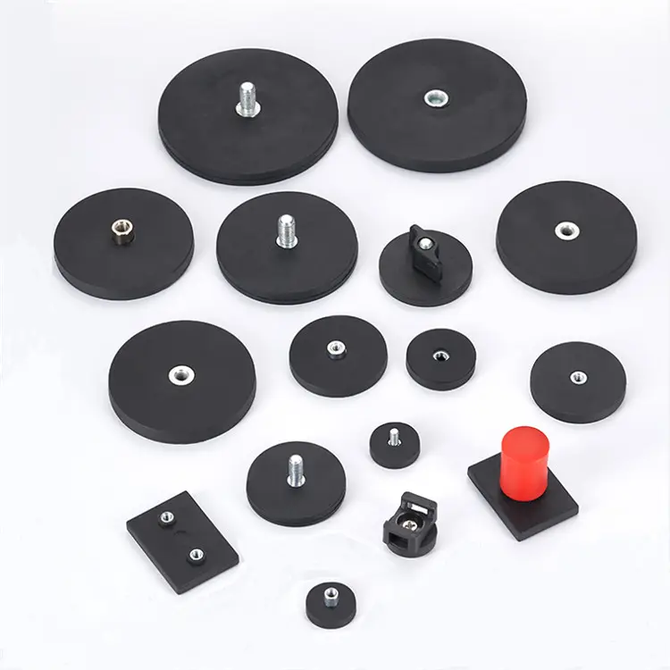 Golden supplier rubber coated magnet base with Outside or inner thread magnetic materials