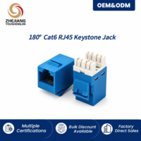 Module Keystone RJ45 coloré sans outil IDC, 6 couleurs, pour plaque murale et panneau de brassage