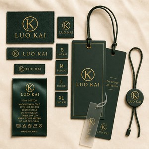 Étiquette principale tissée personnalisée, étiquette de col, impression de logo, étiquette de marque pour vêtements et accessoires de mode, vente en gros directe d'usine - Product Image 1