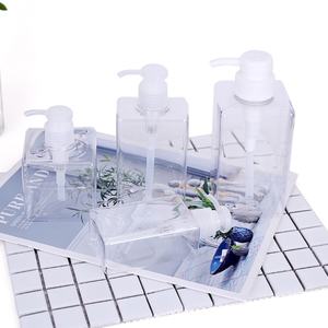 Empty Plastic <b>Shower</b> Gel Bottle 100ml 250ml 450ml PETG <b>Square</b> Lotion Pump Bottle Hand Wash Soap Liquid Dispenser Container - Product Image 1