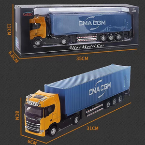 <span class=keywords><strong>Trattore</strong></span> S730 in scala 1/36 <span class=keywords><strong>con</strong></span> semirimorchio per Container tirare indietro le luci sonore delle auto modellano i giocattoli del camion per i regali dei ragazzi dei bambini - Product Image 6