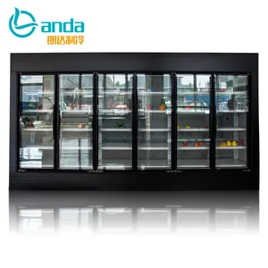 Customized factory refrigeration room, commercial walk-in glass door refrigerated cabinet
