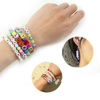 Perles de lettres en acrylique 7 mm, perles rondes alphabet, couleurs mélangées, pour la fabrication de bracelets, colliers, bijoux, artisanat fait main