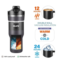 Logo personnalisé 32oz Tasse à café de voyage en acier inoxydable Double paroi Thermique Fiole à vide Gobelet isolé avec revêtement en poudre avec couvercle