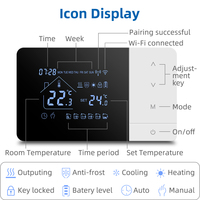 Termostato de calefacción y refrigeración inalámbrico Beok RF para sistema hidrónico