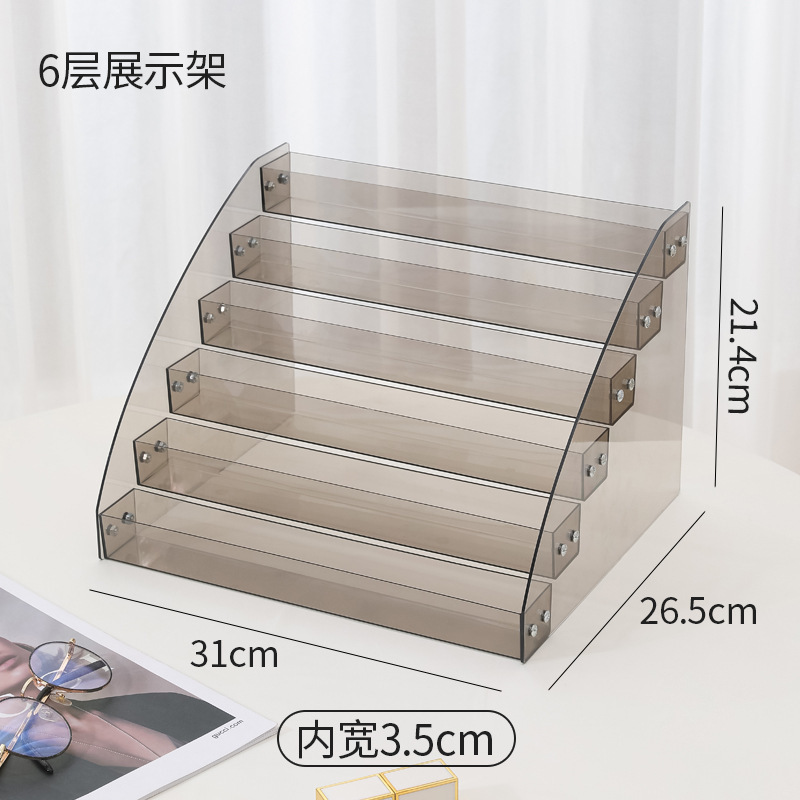 6-tier [transparent black] display rack