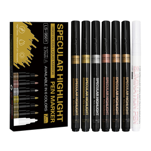 Stylo marqueur de finition de galvanoplastie permanente de <span class=keywords><strong>peinture</strong></span> liquide de plume mince de chrome de miroir d'argent et d'or pour l'art et la conception - Product Image 1