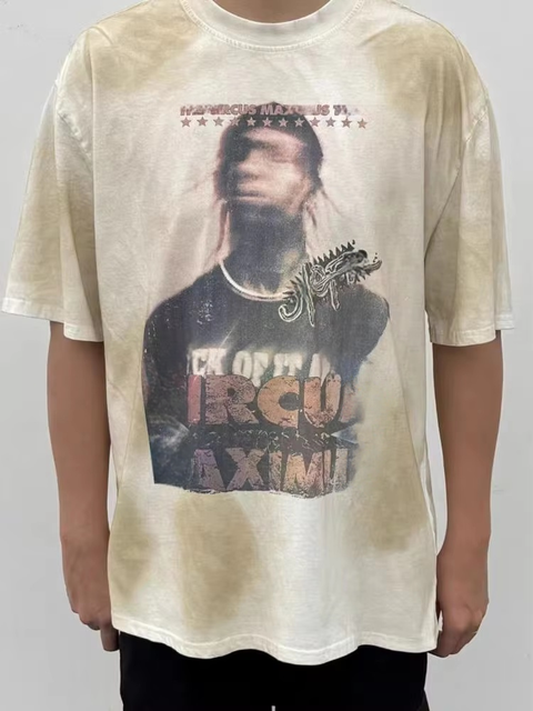 Streetwear Heavyweight Cotton Oversized Hip Hop T-shirt Men Acid Wash Vintage Graphic t Shirts