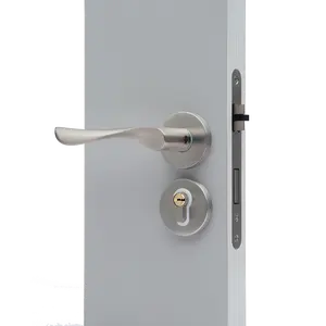 High quality brass door mortise lock cylinder silent interior wooden lever handle