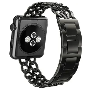 De gros bretelles 5pcs-Keepwin — bracelet de montre Cowboy en acier inoxydable, personnalisé, métallique, pour iWatch série 7 6 5 4