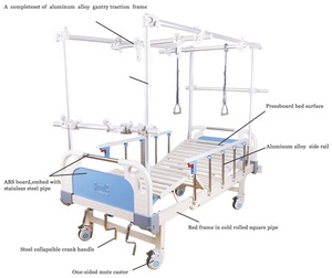 Hebei Jiede Medical <span class=keywords><strong>Equipment</strong></span> Venda quente Cama hospitalar Aço inoxidável três funções ortopedia cama médica - Product Image 3