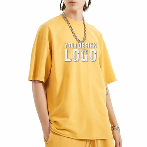 Camiseta de Hombre al por Mayor, Personalizada, Estilo Vintage, Lavada, Hombros Caídos, de Alta Calidad, Holgada, Deportiva, de Media Manga, Tallas Grandes - Product Image 3