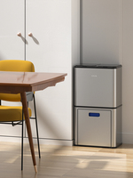 Poubelle intelligente sans contact de 16 gallons pour cuisine, nouvelle arrivée 2024, trois classifications avec fonction de rangement, poubelle en acier inoxydable