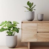 Pots de luxe en béton renforcé de fibres polies Pots de fleurs d'intérieur en béton de conception minimaliste moderne pour la décoration de jardin à la maison
