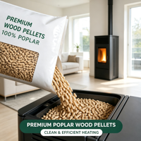 Granulés de biomasse renouvelable en bois de peuplier, sac de 15 kg pour chaudières industrielles et chauffage central