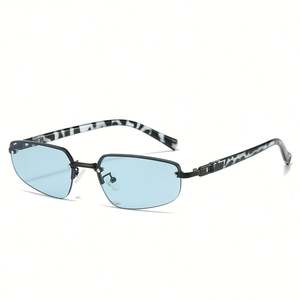 Lunettes de soleil vintage 2025 personnalisées avec logo, demi-montures punk pour hommes et femmes, protection UV400, style œil de chat Y2K sans monture - Product Image 5